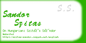 sandor szitas business card
